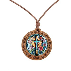 Boho Ethnic Cross Wooden Pendant Necklace Men’s Women’s Jewellery Adjustable Rope Chain Punk Boho Neckwear Jewellery Unisex Gift 45cm – 86cm Faux Leather Chain