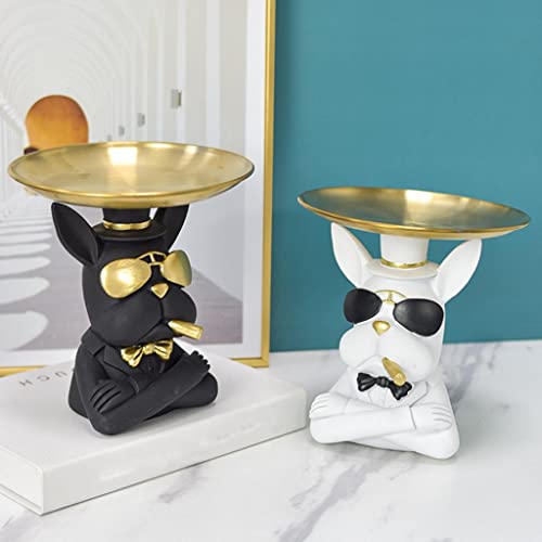 Bandeja decorativa perro bulldog blanco regalo original hogar 3