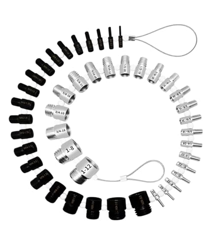 Xxzhiho 44Pcs Nut and Bolt Thread Checker,27 Standard & 23 Metric,44 Male/Female Thread Gauges,Bolt Size Finder,for Quickly Identify and Verify