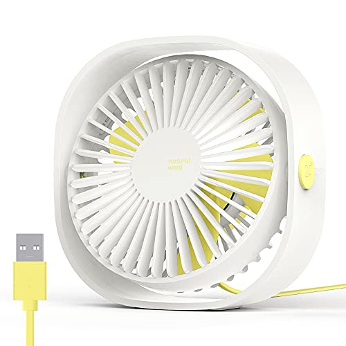 EasyAcc USB Fan, 3 Speeds Portable Desktop Fan, 360ΓΒ°Rotatable Personal Small Desk Fan by USB Plug In, 4 inch Small Box Fan for Home Office Car Outdoor Travel, Summer Gift, White EasyAcc USB Fan, 3 Speeds Portable Desktop Fan, 360ΓΒ°Rotatable Personal Small Desk Fan by USB Plug In, 4 inch Small Box Fan for Home Office Car Outdoor Travel, Summer Gift, White