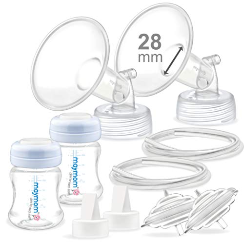 Maymom Pump Parts Compatible With Spectra S2 Spectra S1, Incl Flanges (28mm) Valves Tubes Bottles Backflow Protectors, Not Original Spectra S2 Accessories Replace Spectra Flange Spectra Duckbill Valve