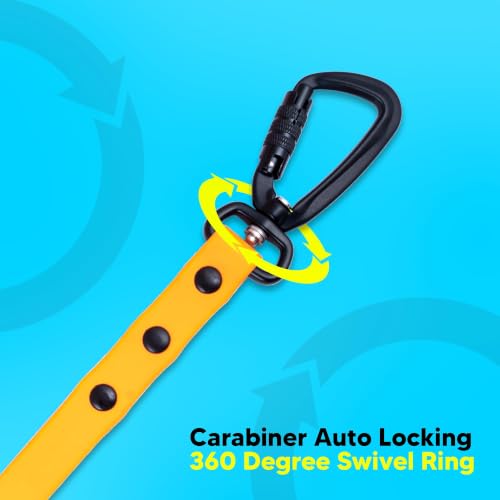 Image of Adil's Biothane Waterproof Dog Collar, Dog Leash & Collar Leash Combo | Heavy Duty TPU Coated Webbing | Adjustable Quick Release Buckle | Odour Resistant (Orange, M-18, Leash Only)