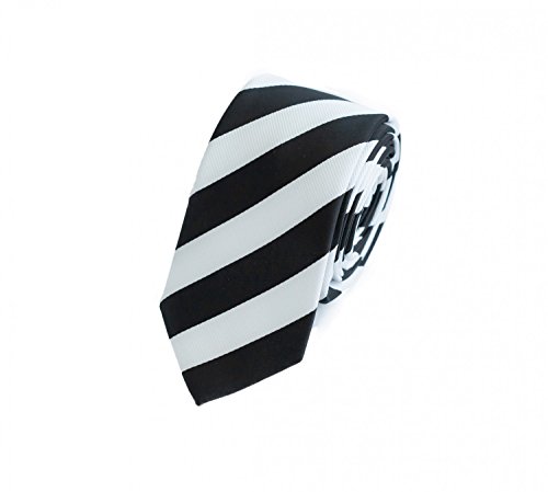 Fabio Farini - Elegante Herren Krawatte gestreift in 6cm und 8cm Breite für jeden Anlass wie Hochzeit, Konfirmation, Abschlussball schwarz weiß Cover