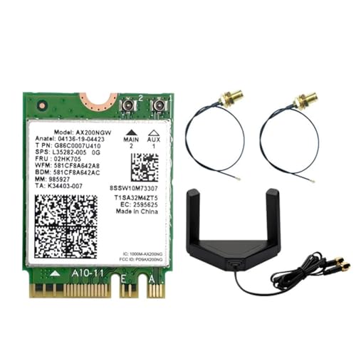 Akfldms AX200NGW WiFi 6 Card+ Magnetic Antenna 2.4G/5Ghz Bluetooth 5.2 Wireless Network Adapter 2974Mbps for 10/11