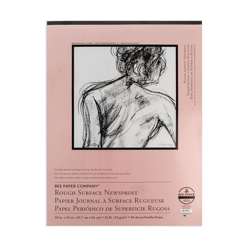 Bee Paper - 18x 24 Rough Surface Newsprint Paper Pad 50 Sheets