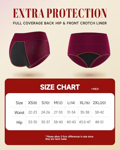 Rdiner Period Pants for Women 60ML Heavy Flow Absorbency Period Underwear Leakproof Extra Protective Menstrual Panties High Waist Postpartum Underwear Menstrual Knickers Pack of 3,HHL,L - 6