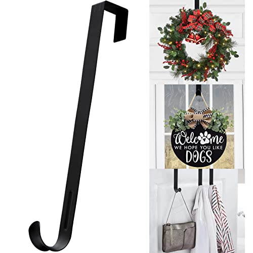 365park Wreath Hangers for Front Door,15in Metal Wreath Door Hanger for Front Door Decor,Wreath Hanger over The Door Hooks for Thanksgiving, Easter,Christmas Decorations,Welcome Sign for Front Door