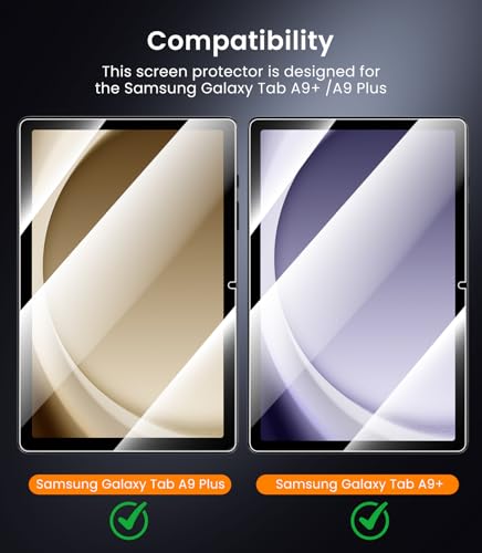 Image of PandaShield 2 Pack 9H Tempered Glass Screen Protector for Samsung Galaxy Tab A11 Plus /A9 Plus (11 Inch) - Easy Install Alignment Tray, Bubble Free, HD Clear, Scratch Resistant, S Pen Compatible