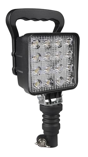 Foco Trabajo LED de 48W para Maquinaria Agrícola y Vehículos Especiales - Potente Iluminación de 2,800 Lúmenes, Anclaje Universal DIN, Voltaje 12-24V, IP67, Base Ajustable y Carcasa de Aluminio