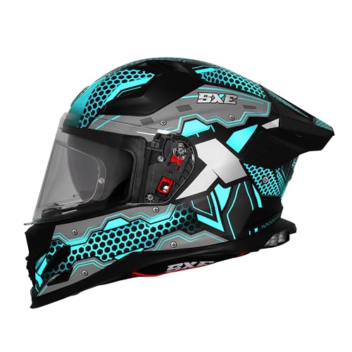 Image of Steelbird SBH-61 SXE X3 Pinlock ISI and Dot Certified Full Face Graphic Helmet for Men and Women with Inner Silver Sunshield