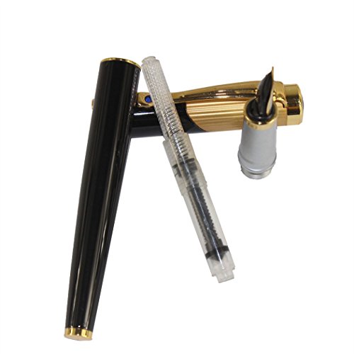 Gullor 9009 Normal Nib Fountain Pen With Original Pen Pouch And 5 Color Ink Cartridge - Black #TOP2