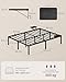 VASAGLE Bett 140 x 200 cm, Gästebett mit Aufbewahrungsregalen, Doppelbett, Bettgestell aus Metall, Bettrahmen, Metallbett, einfache Montage, klassikschwarz RMB094B01