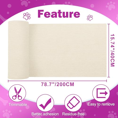 ENONCI Anit Cat Scratch Couch Furniture Protector,78.7x15.8 Cat Wall Corner Scratcher Pads Mat,DIY Climbing Scratching Carpet Post Board Replacement by ENONCI - Image 8
