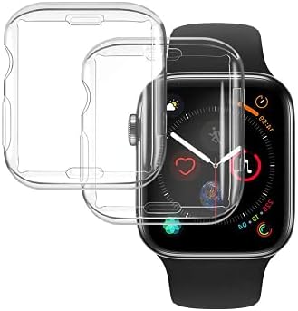 2 Pack Transparent Case Compatible with Apple Watch 38mm 1 /2 / 3 Series, Screen Protector, Soft TPU Cover Case for iWatch 38mm Series 1/2/3