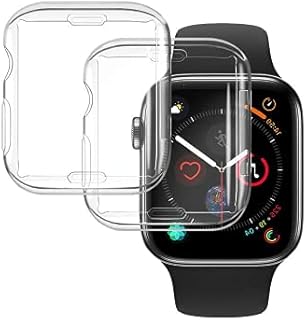 2 Pack Transparent Case Compatible with Apple Watch 38mm 1 /2 / 3 Series, Screen Protector, Soft TPU Cover Case for iWatch 38mm Series 1/2/3
