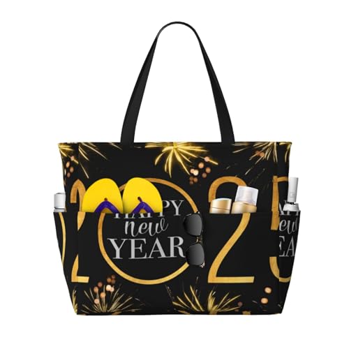 2025 New Year New Print Beach Pool Bags Tote For Women Ladies Large Gym Tote Carry On Bag For Weekender Travel Waterproof