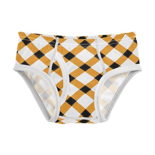 visesunny Boys Potty Training Underwear Orange Mismatch Check Breathe Cotton Briefs Size 2T-8Y for Toddler