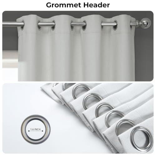 Image of HPD Half Price Drapes Grommet Linen Curtains 84 Inches Long Room Darkening Curtains for Bedroom & Living Room (1 Panel), 50W x 84L, Oyster