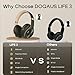 DOQAUS Bluetooth Headphones Over Ear, 90H Playtime, 3 EQ Modes, HiFi Audio, ENC Mic, Reinforced Durable Frame & Soft Earpads for Extended Wear, Phone, PC, Travel