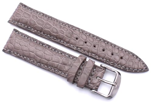 Bracelet de montre 20 mm cuir gris Fluco fait main robuste allemand