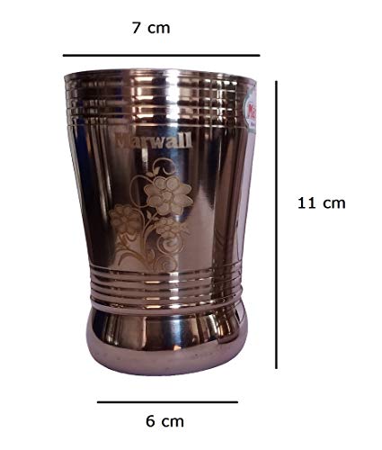 Image of Stainless Steel Flowers Printed Water Glasses (12)