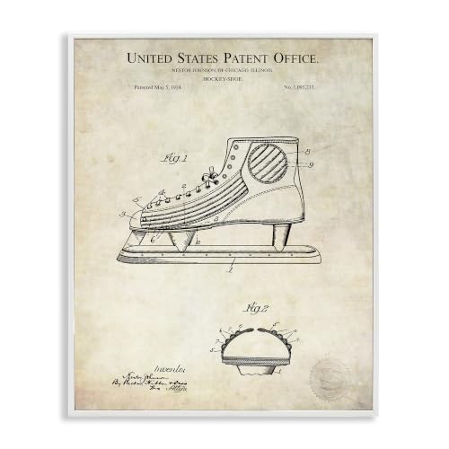 Stupell Industries Hockey Skate Shoe Labeled Diagram Patent Text, Design by Karl Hronek