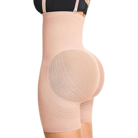 Lover-Beauty Shapewear Tummy Control Bodysuit Butt Lifting BBL Shorts Strapless Butt Lift Seamless Body Shaper, Beige, M/L Cover