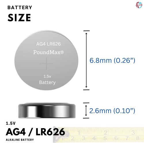 Baterías alcalinas PoundMax AG4 LR626 1.5V paquete 10 miniatura 5