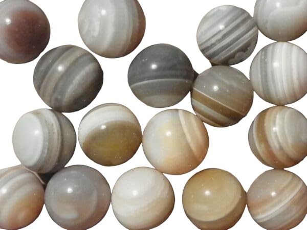 Generic Agate Marbles Banded Bulls Eye Two of 7/8 to One Inch Vintage Natural Gemstones