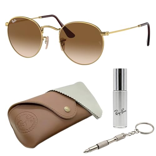 Image of Ray-Ban RB3447 ROUND METAL Round Shaped Sunglasses for Men with Official RAYBAN Eyewear Kit