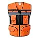 Produktbild ADIE Hohe Sichtbarkeitssicherheit Weste-Multi-Pocket Reflektierende Mesh atmungsaktive reflektierende Weste mit Reißverschluss (gelbes orangefarbenes Netz) Laufen (Color : Orange, Größe : 27 inchs)