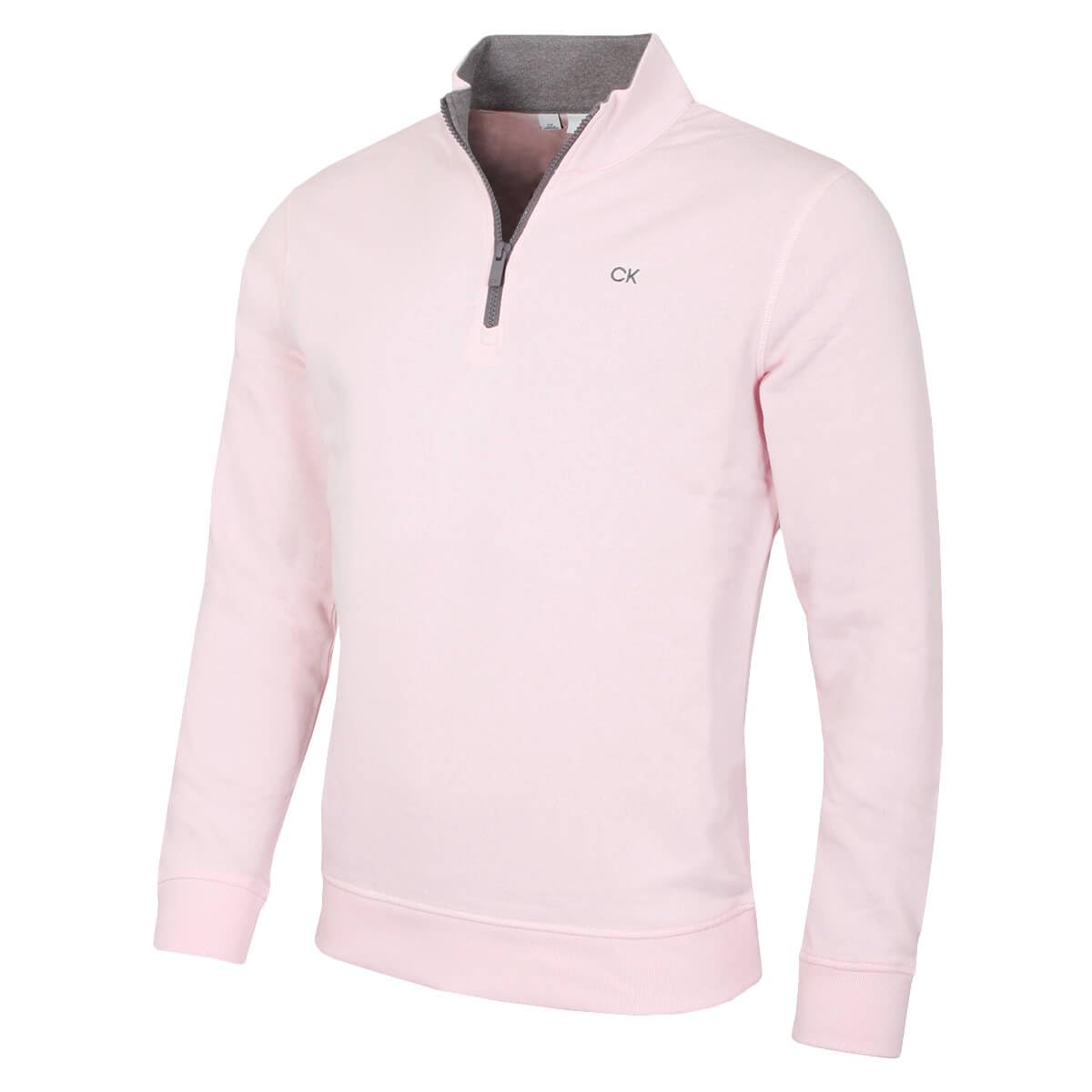 Calvin Klein Men's Baby Pink Rocky Half Zip Supersoft Sweater - Xxxl
