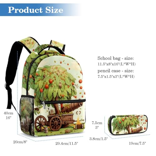 Sac à dos multicolore et trousse d'école pour ados