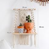 ETOFIXEE Dekoracja ścienna w stylu boho, makrama, ręcznie tkany regał wiszący, regał w stylu boho, do salonu, sypialni, balkonu, korytarza
