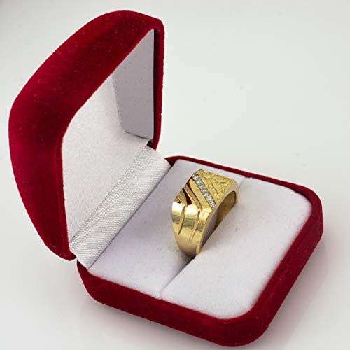 Men's Diamond Accent Rectangle Nugget Ring in 10K Yellow Gold3