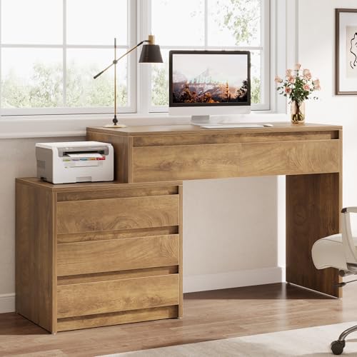 Tribesigns Computer Desk with 5 Drawers, Executive Home Office Desk