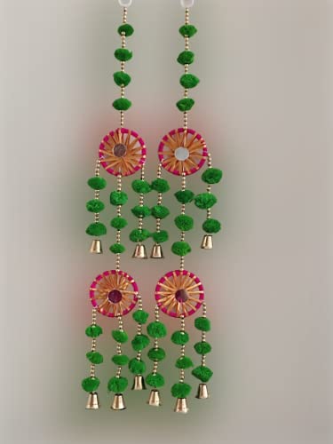 Ring with Pompom for Decorative Wall Hanging Decorative Long Wall Hanging for Home Decor/Latkan/Pom Pom Latkan