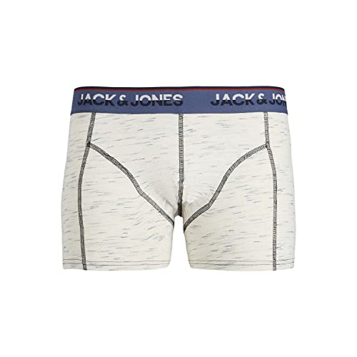 JACK&JONES ACCESSORIES Mens Jaccurtis Melange Trunk Boxershorts, Whisper White, L Cover