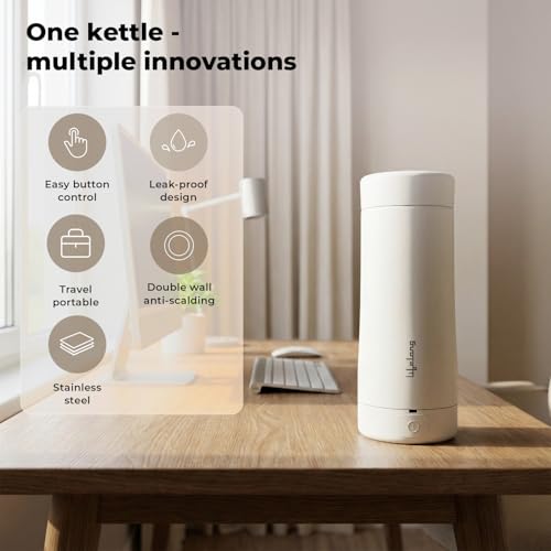 Image of Lifelong 350ml Electric Portable Kettle for Hot Water | 304 Stainless Steel Rapid Boil Tea Maker with Detachable Cord & Overheat Protection | Tea & Water Kettle for Travel, Office or Home (LLEPK07)