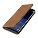 Produktbild Wormcase ® Echtleder Handytasche kompatibel mit Samsung Galaxy S9  LEDERHÜLLE - KARTENFACH  Magnetverschluss  Wildleder - in Braun - Echt-Leder-Tasche-Hülle-Case Schutz-huelle Echtes-Leder