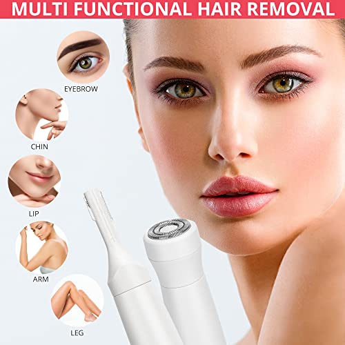 Eyebrow Trimmer And Facial Hair Removal For Women, 2 In 1 Eyebrow Razor & Facial Hair Remover Kit, Usb Rechargeable Painless Hair Removal For Face Peach Fuzz, Lips, Body, Chin, Arms #TOP5