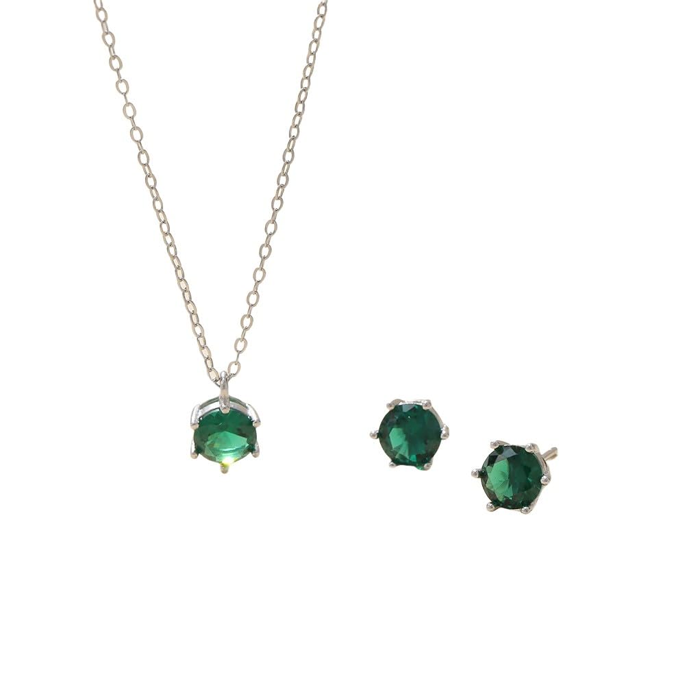 Schmuckset aus Silber für Frauen - Ohrringe, Hauchkristallpendel und Zentinalien