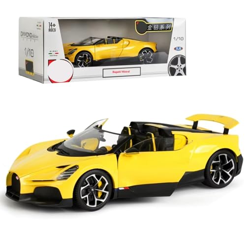 Auto de colección fundición 1:18 Bugatti Mistral amarillo miniatura 1