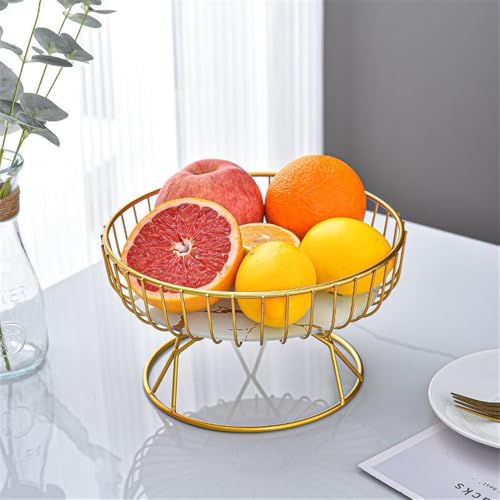 Centro de mesa frutero moderno con soporte elevado y base de mármol para salón 5