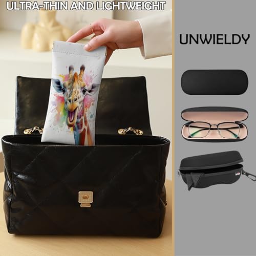 Image of 2 PCS Glasses Eyeglass Sunglasses Case Pouch Soft PU Leather Cute Aesthetic with Cleaning Cloth for Boys Men Man
