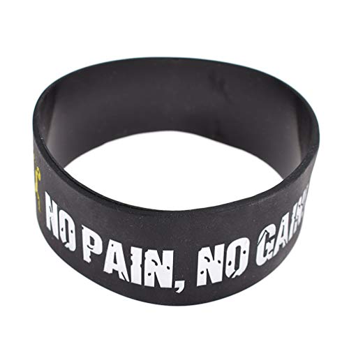 Qlychee No Pain No Gain Kinds of Sport Silicone Rubber Wristband Bracelet
