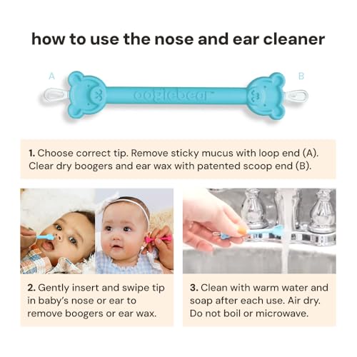 oogiebear - Nose and Ear Gadget. Safe, Easy Nasal Booger and Ear Wax Remover for Newborns, Infants and Toddlers. Dual Earwax and Snot Remover. Aspirator Alternative - Image 4