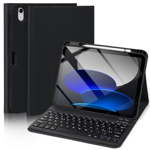WALWALO Funda con teclado para iPad A16 11ª generación 2025 11 pulgadas - Teclado magnético extraíble, funda protectora con soporte para lápiz para iPad 10ª generación (2025 negro)