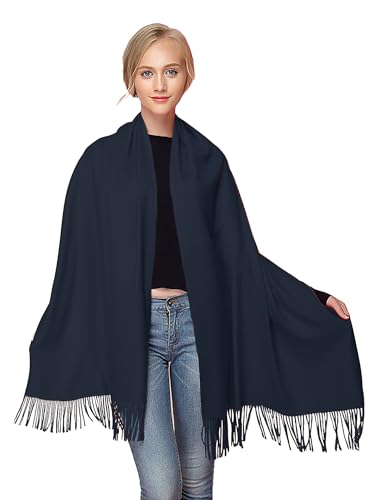 Moschen-Bayern Pashmina Stola Damen für Abendkleid Kaschmirstola Kaschmir Schal Umhang Paschmina - Blau Marine