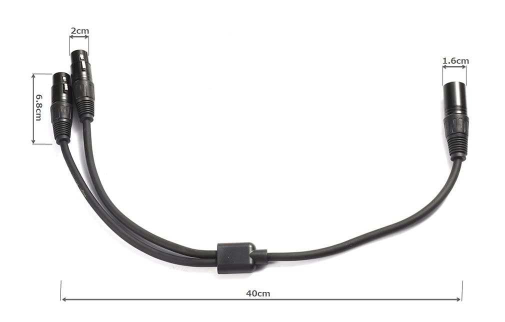 Amazon | XLR 分岐ケーブル 40cm (XLR オス - XLR メス×2